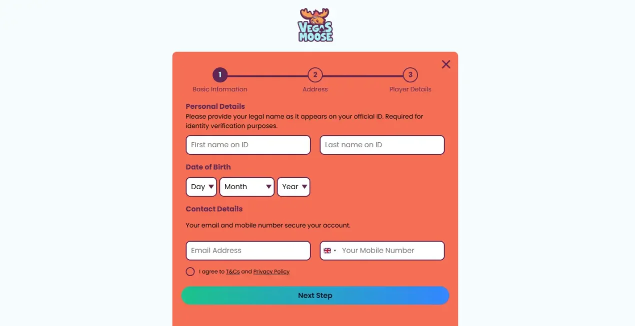Current Vegas Moose Join or registration entry point on the official website without personal data